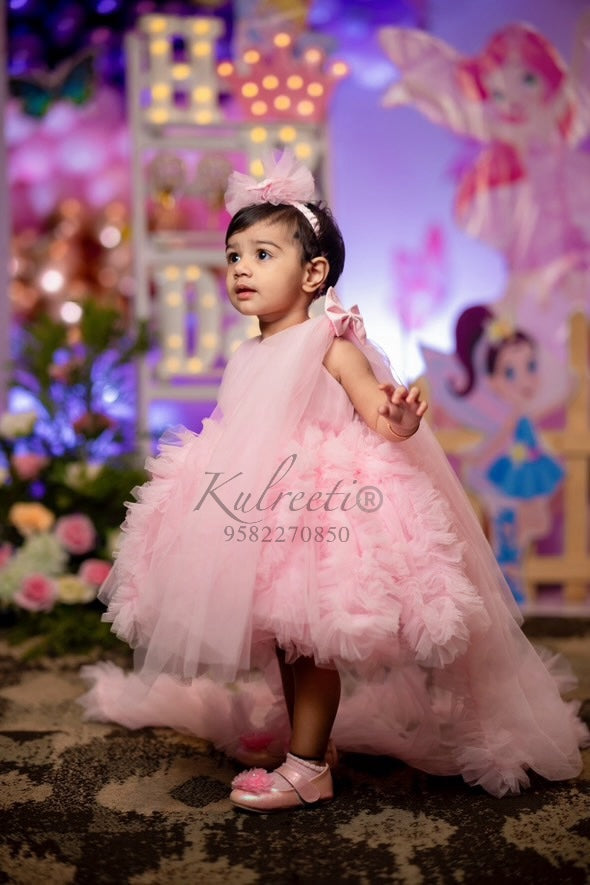 Baby Pink trail Dress - Main Image