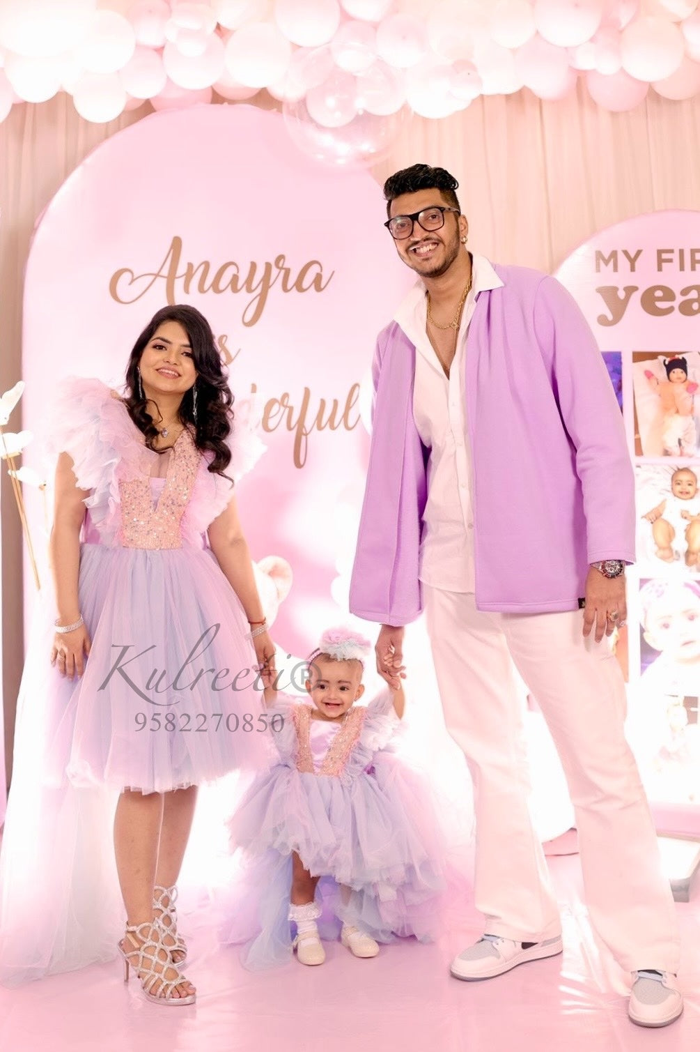 Lavender pink unique Twinning For Mother & Daughter (2 Pcs Combo)   Kulreeti