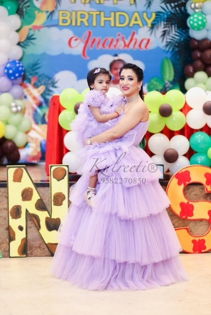 Lavender Frill Twinning for Mother and Daughter (2 Pcs Combo) – Kulreeti®
