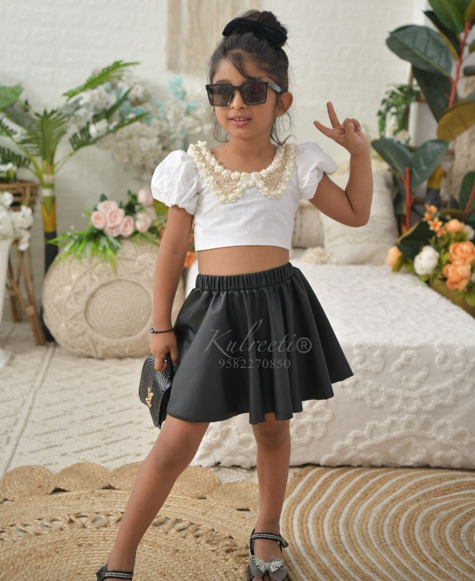 Baby girl outlet black leather skirt