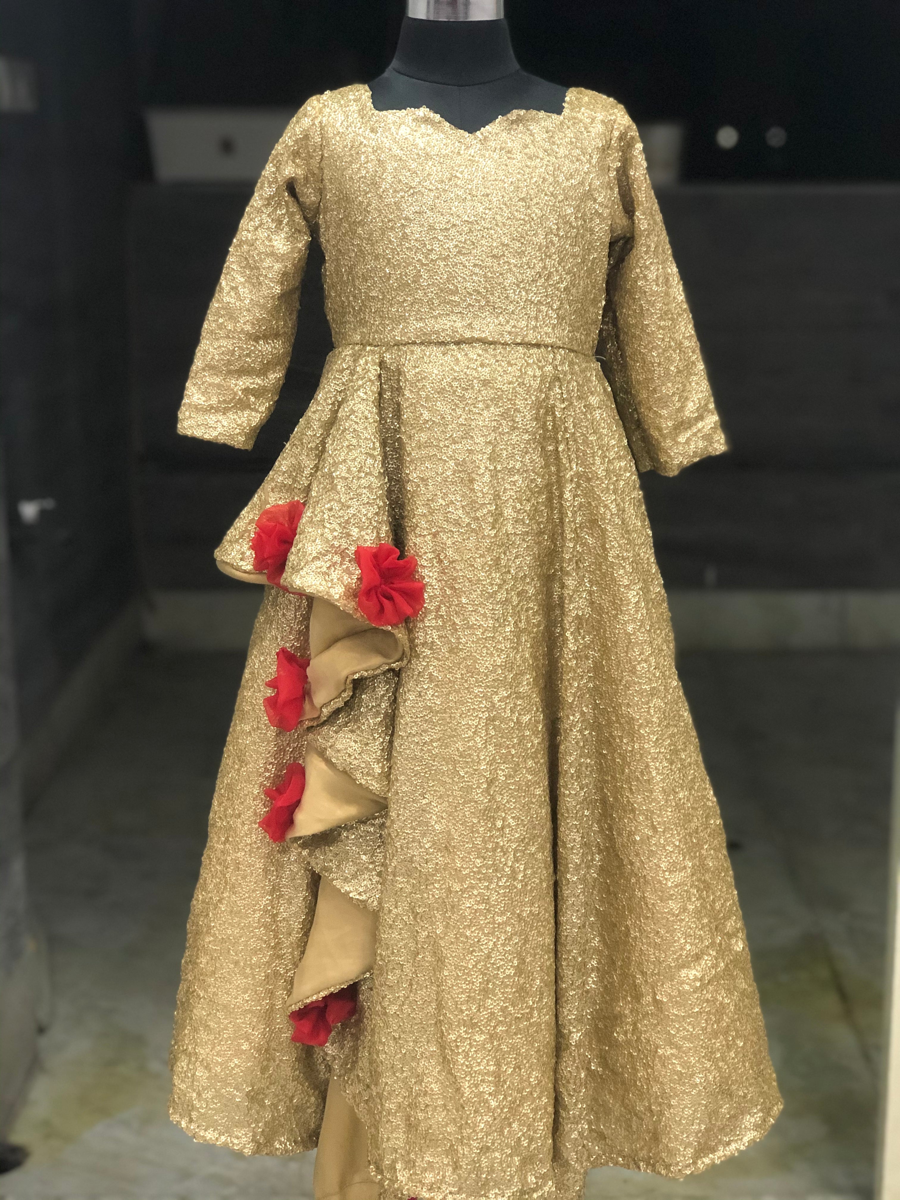 Golden Sequin Gown – Kulreeti®