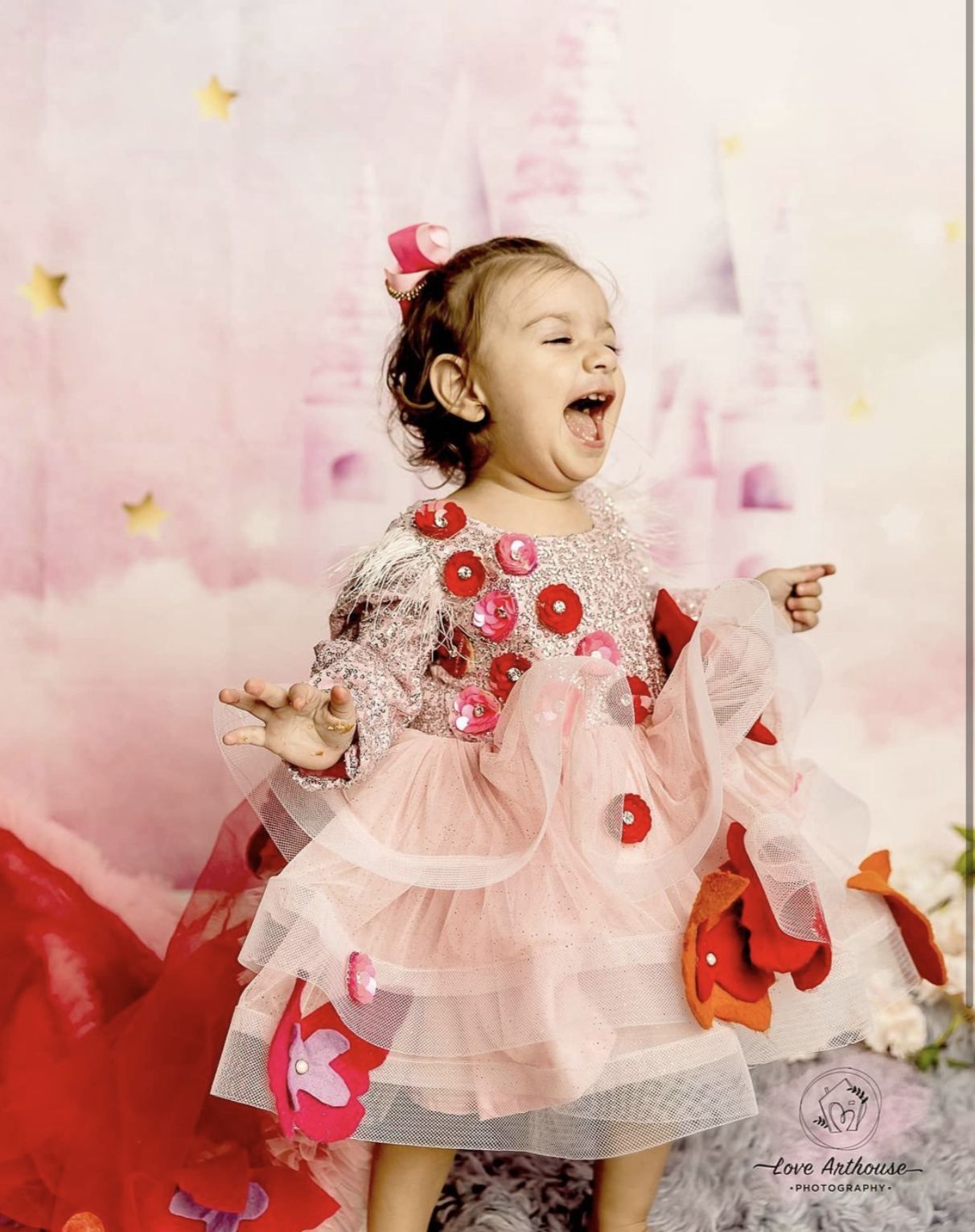 Flamingo Theme Dress For Baby with detachable trail – Kulreeti®