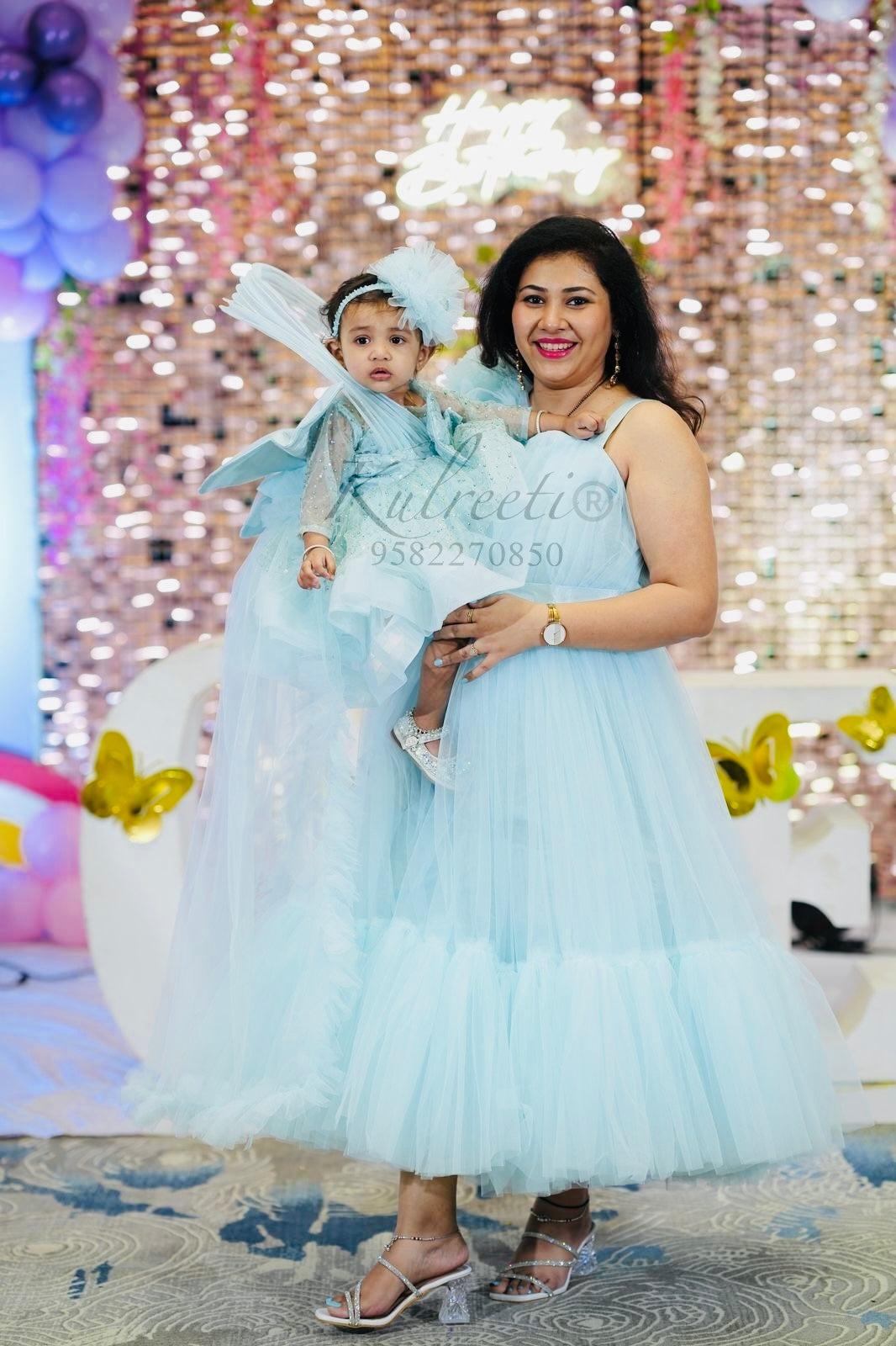 Layer Fur Ball Twinning For Mother & Daughter (2 Pcs Combo)