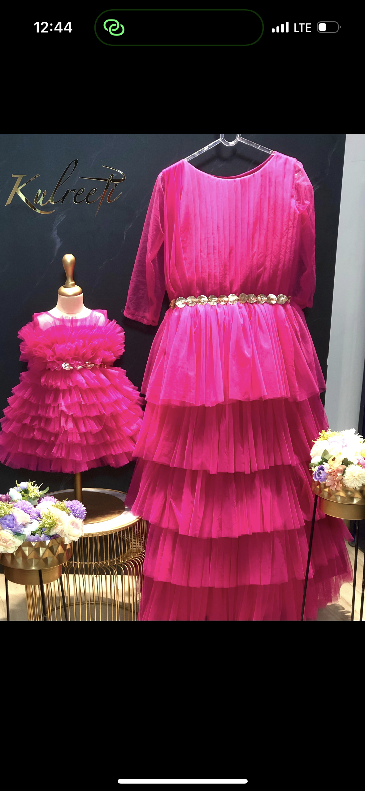 Hot pink Gown For Mother Or For Daughter (1 Pc)