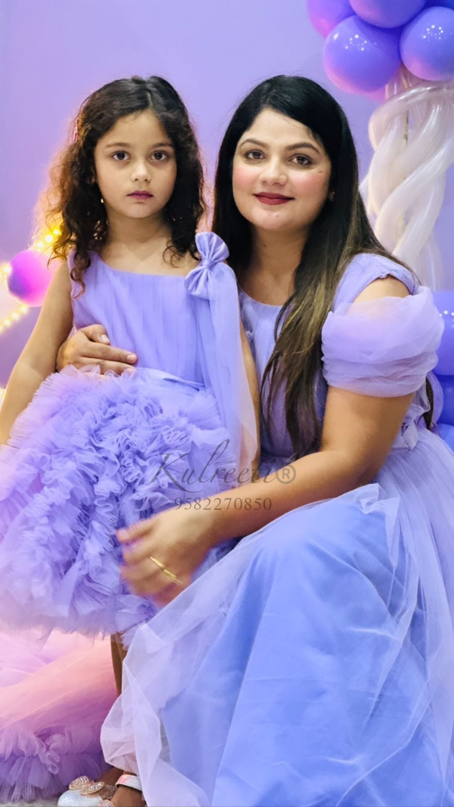 Lavender frill Twinning For Mother & Daughter (2 Pcs Combo)