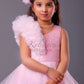 Baby pink Full Frill Gown with sequin top