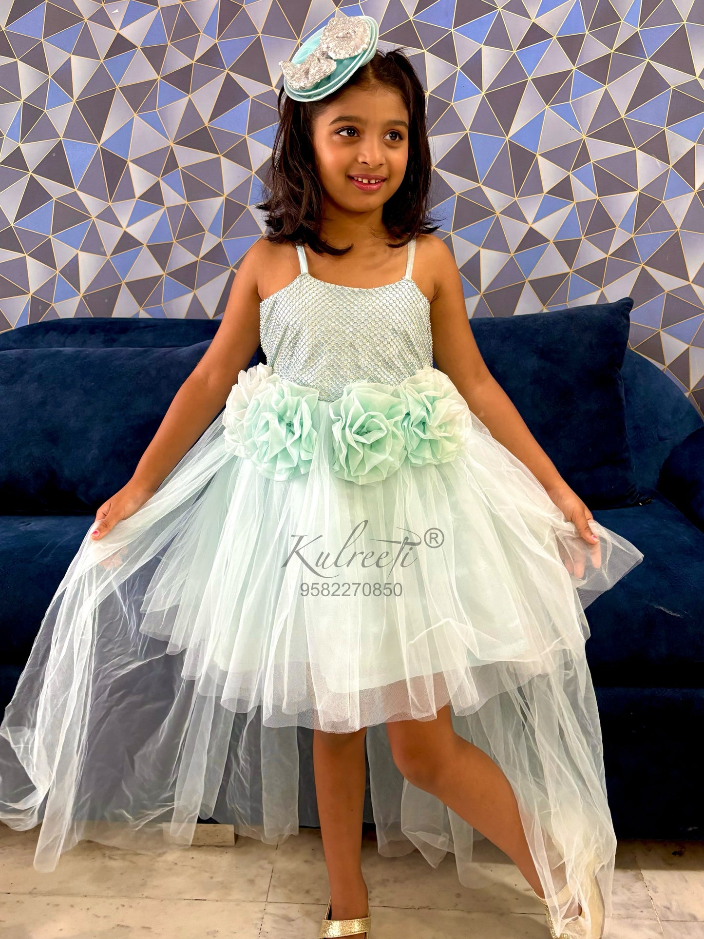 fairy powder blue  floral Dress