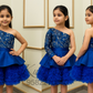 Navy blue embroidered fabric Dress
