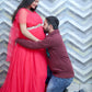 Pink Long Frill Gown For Maternity /Pre-wedding shoot