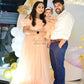 Peach flary theme gown Twinning for Mother and Daughter (2 Pcs Combo)