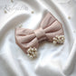 SATIN WITH PEARL DETAILING HAIR BOW ACCESSORY