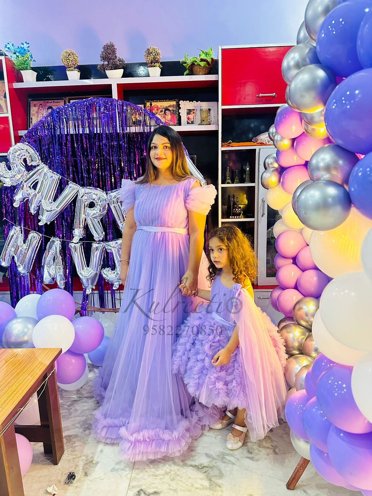 Lavender frill Twinning For Mother & Daughter (2 Pcs Combo)