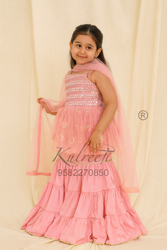 Pink Sharara Set