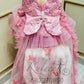 Onion Pink sequin pearl Gown trail  and wings  Twinning For Mother & Daughter