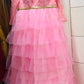 Baby Pink Multi Layer gown  1 Pc)