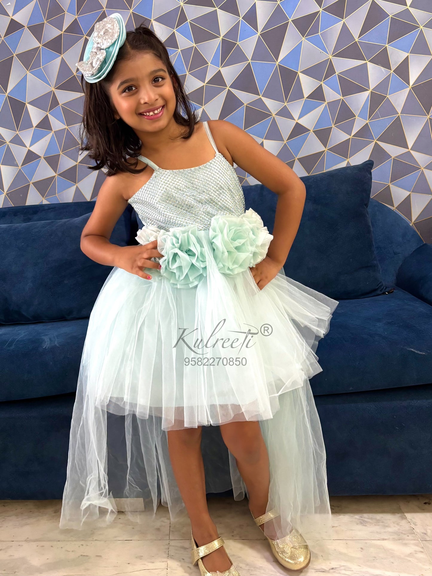 fairy powder blue  floral Dress