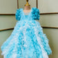 Lavender pink waterfall frill Theme Gown