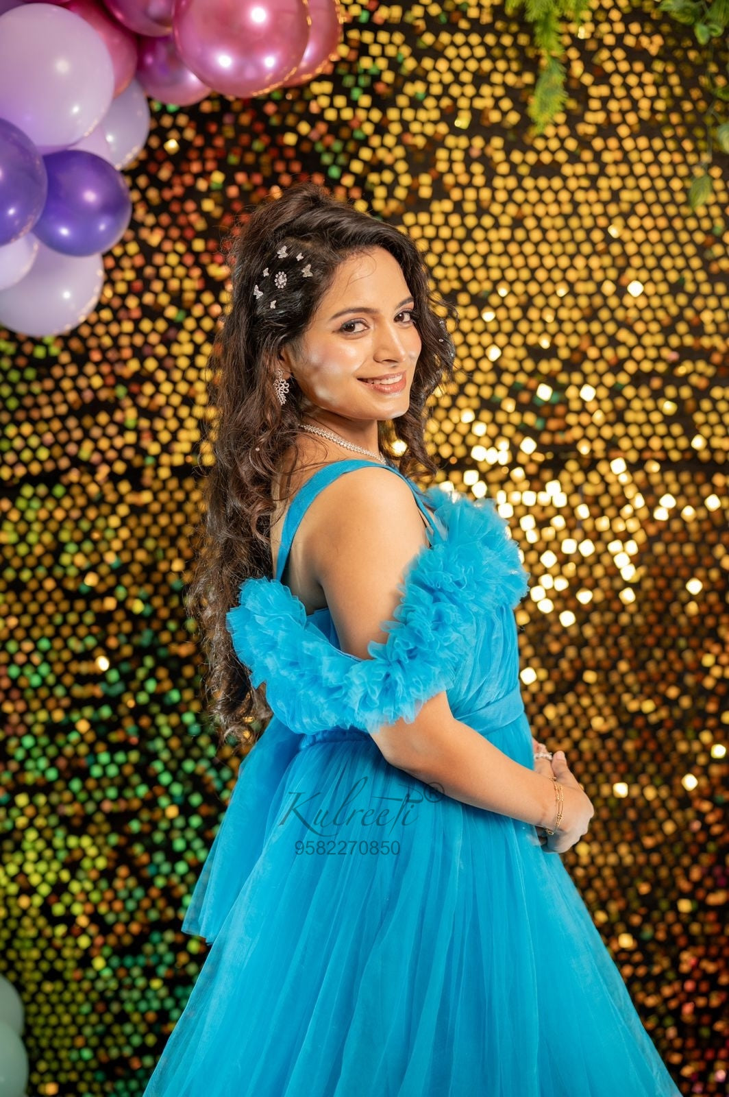 Frozen blue  theme gown Twinning for Mother and Daughter (2 Pcs Combo)