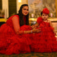 Red Frill Twinning for Mother and Daughter (2 Pcs Combo)