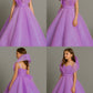 Lavender sequin ball panel gown