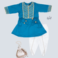 Blue cotton tulip pant kurta Set