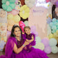 Purple sequin gown Twinning For Mother & Daughter (2 Pcs Combo)