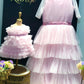 Baby Pink Multi Layer gown  1 Pc)