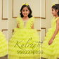 Multi layer neon yellow frill Gown
