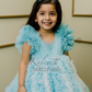 Lavender pink waterfall frill Theme Gown