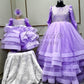 Lavender pearl hand embroidered gown with flower detailing Twinning for Mother & Daughter