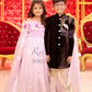 Lavender satin organza flower  theme Gown For Mother Or Daughter (1 Pc)