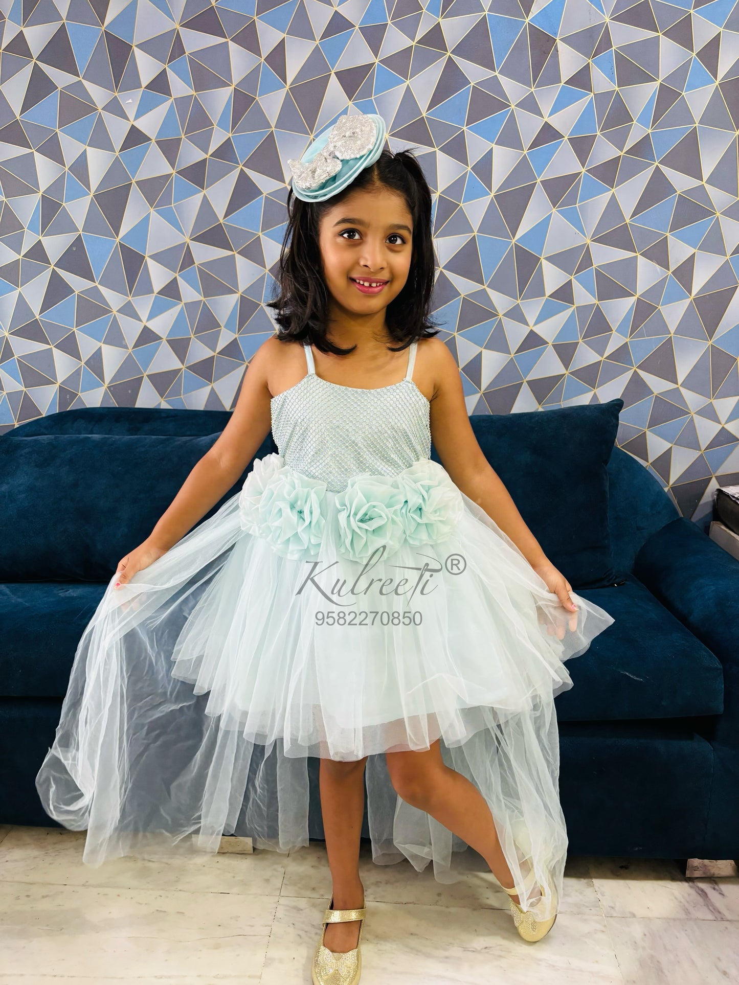 fairy powder blue  floral Dress