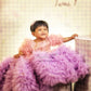 Peach lavender gown with flower detailing Twinning for Mother & Daughter