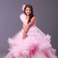 Baby pink Full Frill Gown with sequin top