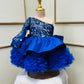 Navy blue embroidered fabric Dress