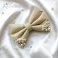 SATIN WITH PEARL DETAILING HAIR BOW ACCESSORY