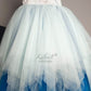 Blue shaded unique style Gown with flower embroidery
