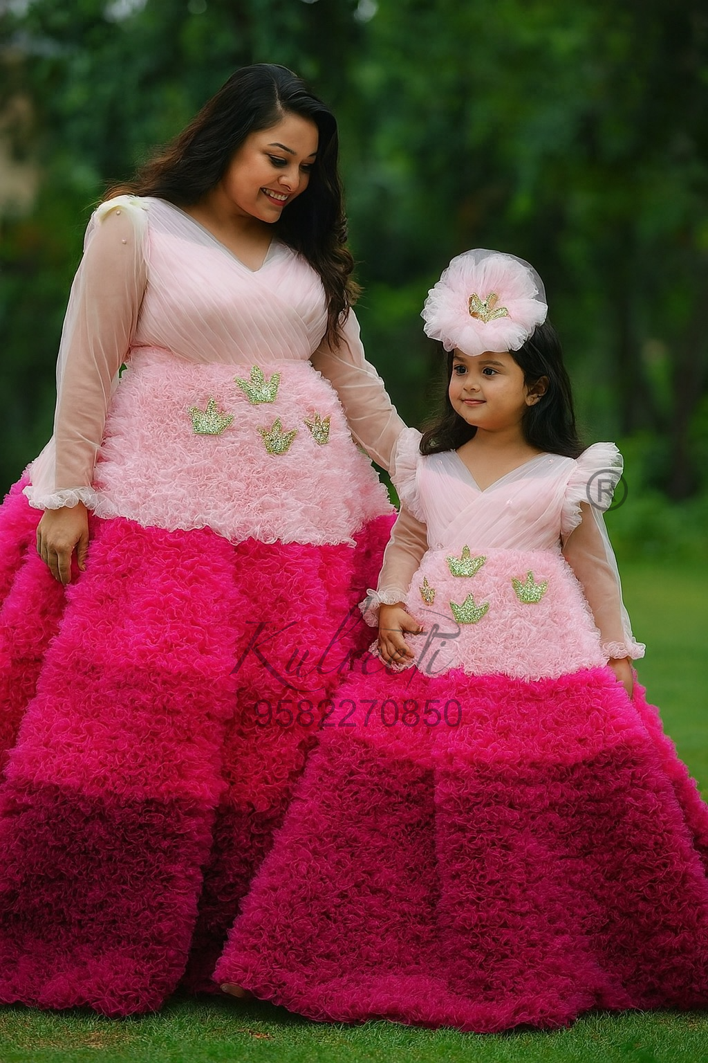 Pink Shades Twinning For Mother & Daughter (2 Pcs Combo)