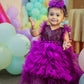 Purple sequin gown Twinning For Mother & Daughter (2 Pcs Combo)