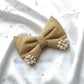 SATIN WITH PEARL DETAILING HAIR BOW ACCESSORY