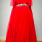 Red Long Frill Gown For Maternity /Pre-wedding shoot