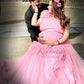 Onion pink  Long Frill Gown For Maternity /Pre-wedding shoot