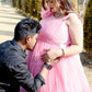 Onion pink  Long Frill Gown For Maternity /Pre-wedding shoot