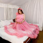 Onion pink  Long Frill Gown For Maternity /Pre-wedding shoot