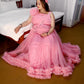 Onion pink  Long Frill Gown For Maternity /Pre-wedding shoot