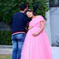 Pink Long Frill Gown For Maternity /Pre-wedding shoot