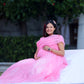 Pink Long Frill Gown For Maternity /Pre-wedding shoot