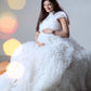 White Long Frill Gown For Maternity /Pre-wedding shoot