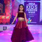 Maroon sequin blouse Top With frill and silk base Lehenga and Dupatta