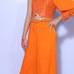 orange indowestern crape jumpsuit